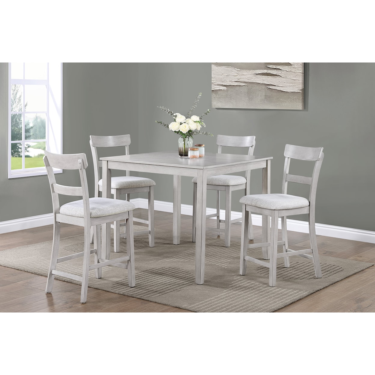 Crown Mark Henderson 5-Piece Counter Height Dining Set