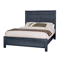 Casual Queen Architectural Panel Bed with Low-Profile Footboard