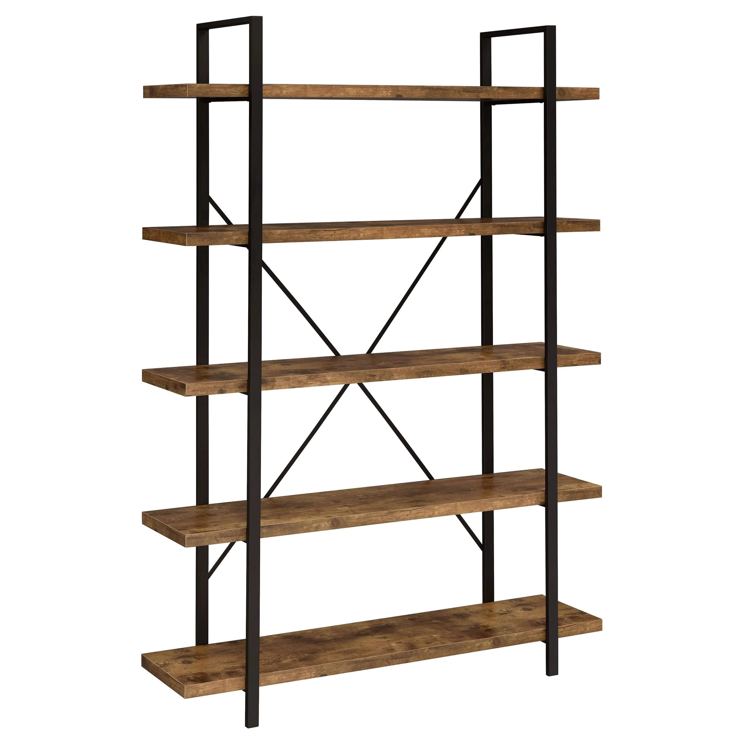 Coaster Cole 70784 NUTMEG 5 SHELF BOOKCASE 7 Day Furniture