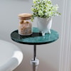 Powell Amyn Adj Drink Table Silver With Green Marble