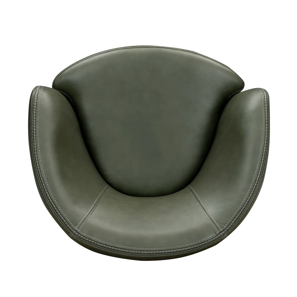 Leather Swivel Barrel Chair
