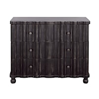Rustic Three Drawer Chest with Scalloped Edges