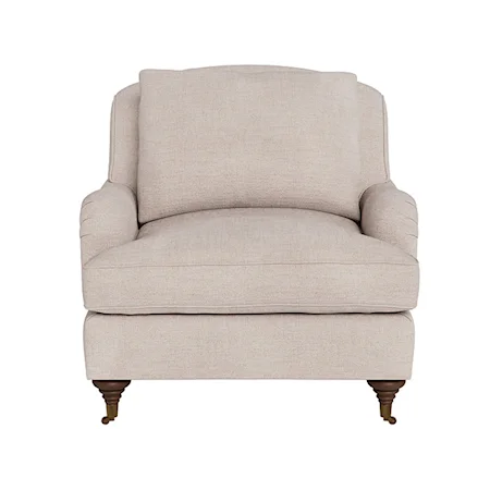 Churchill Accent Chair with English Arms and Casters