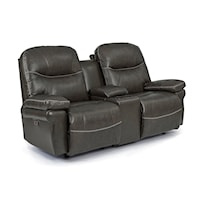 Casual Leather Reclining Loveseat