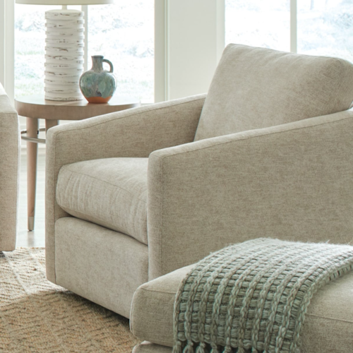 Contemporary Chair with Sloped Armrests