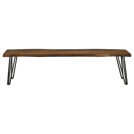 Live Edge Wood Dining Bench Hairpin Legs