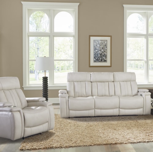 Casual Power Reclining Sofa and Recliner Set