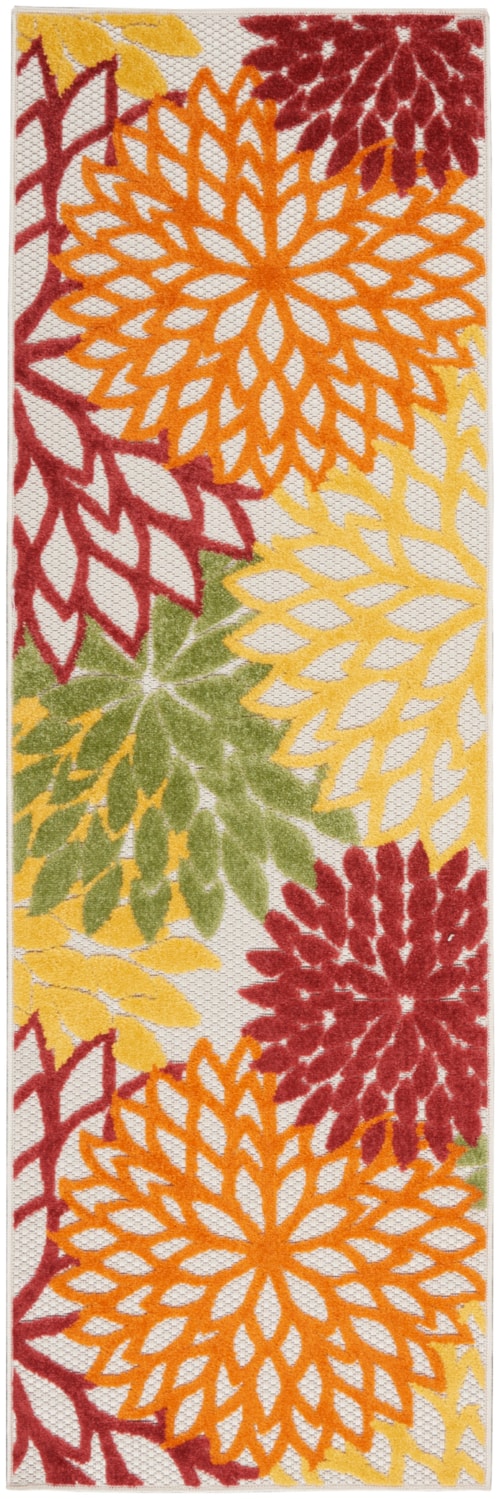 2' x 6' Red Multi Colored Runner Rug