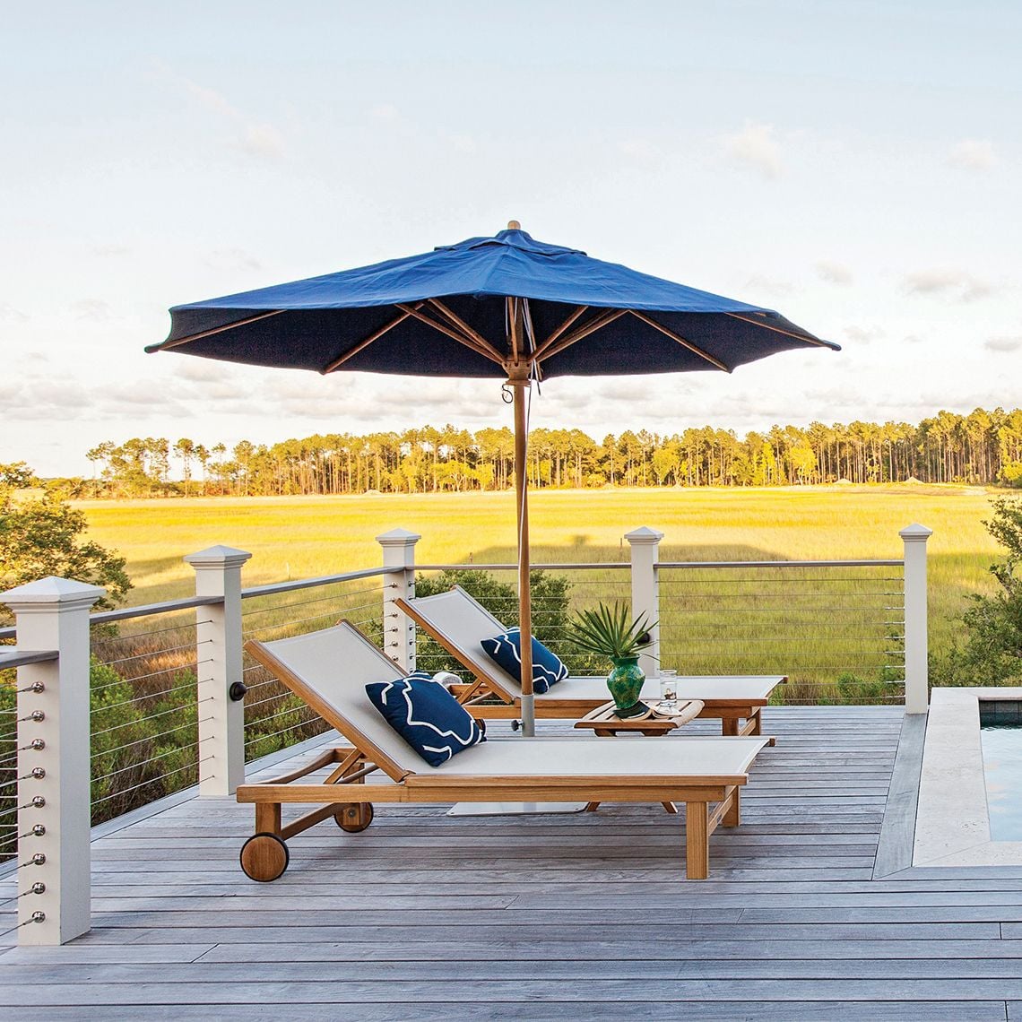 Kingsley Bate St. Tropez Adjustable Chaise w/Wheels