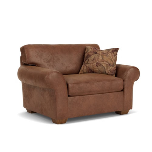 Casual Chair and a Half with Rolled Arms