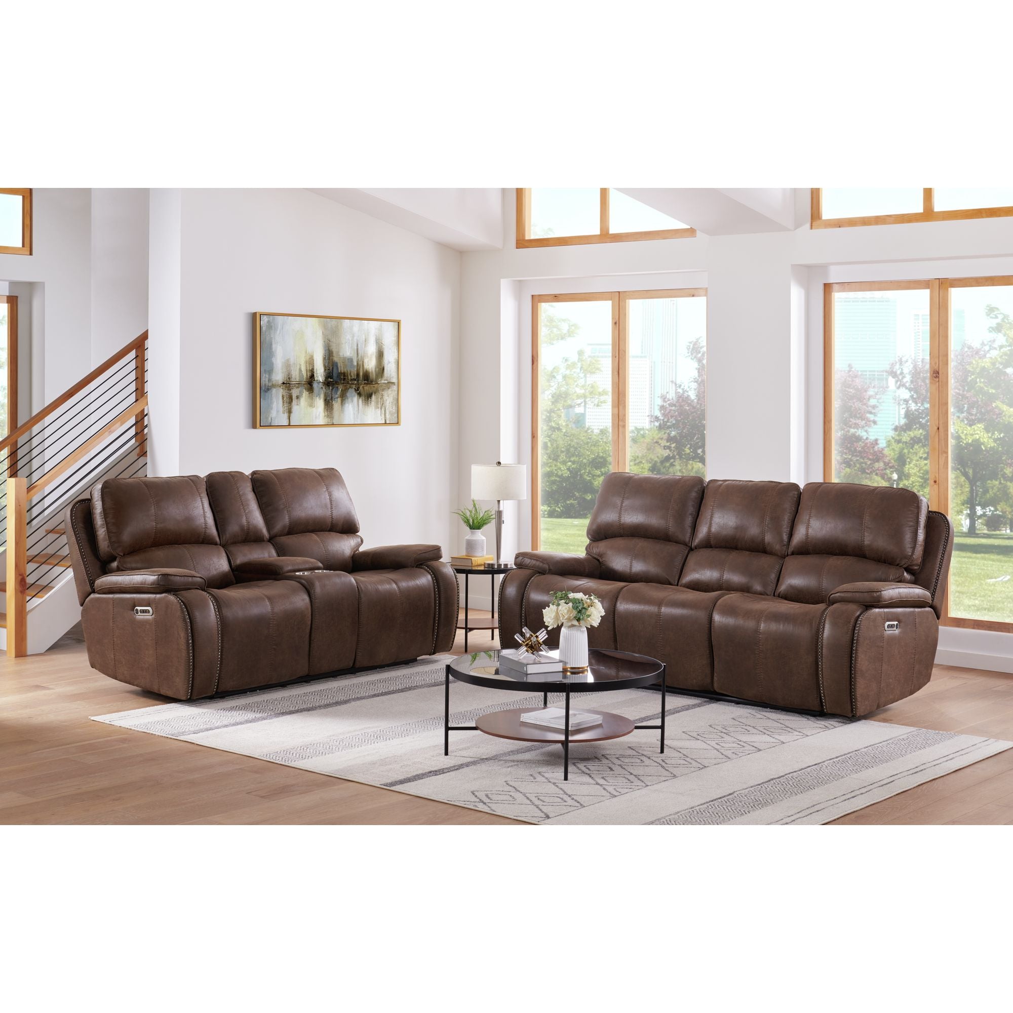 Elements International Atlantis Power Reclining Loveseat