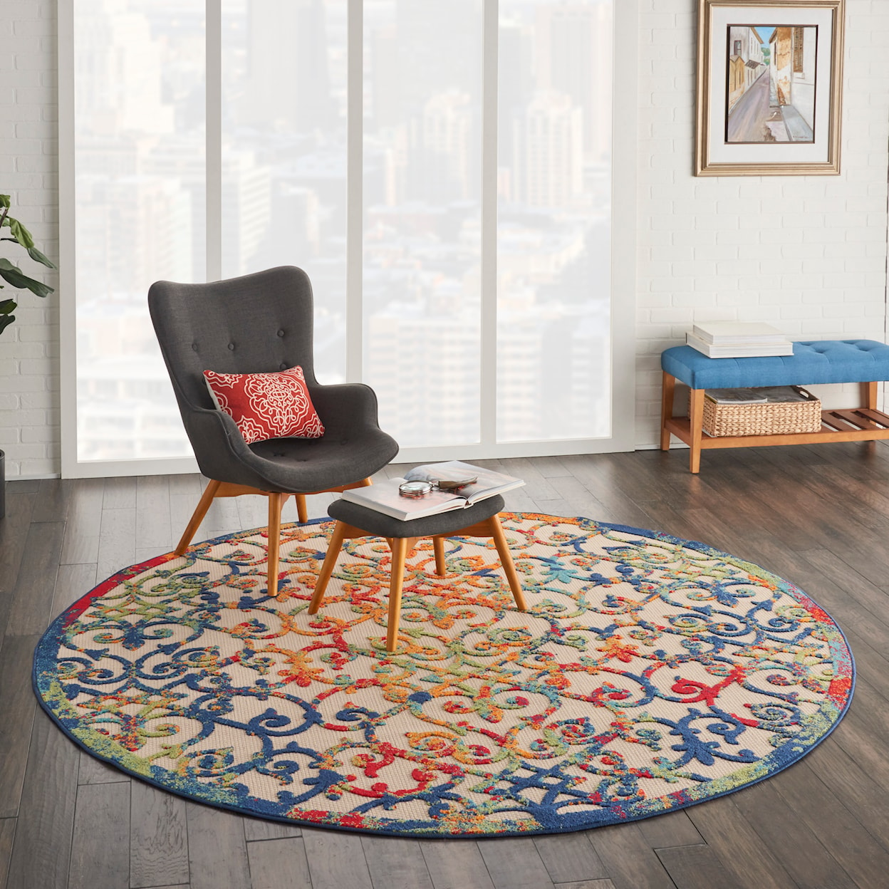 Nourison Aloha 7'10" Round  Rug