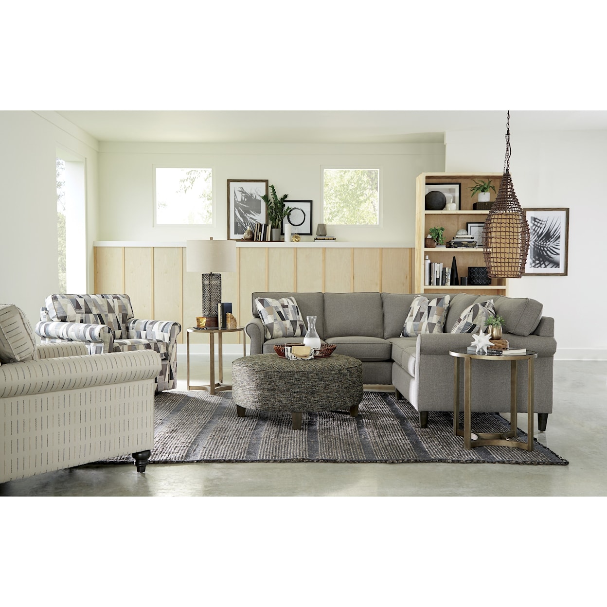 Hickory Craft M9 Custom - Design Options 4-Seat Sectional Sofa w/ LAF Return Sofa