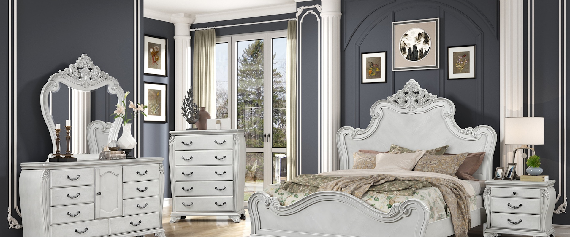 3-Piece Traditional Queen Arched Bedroom Set
