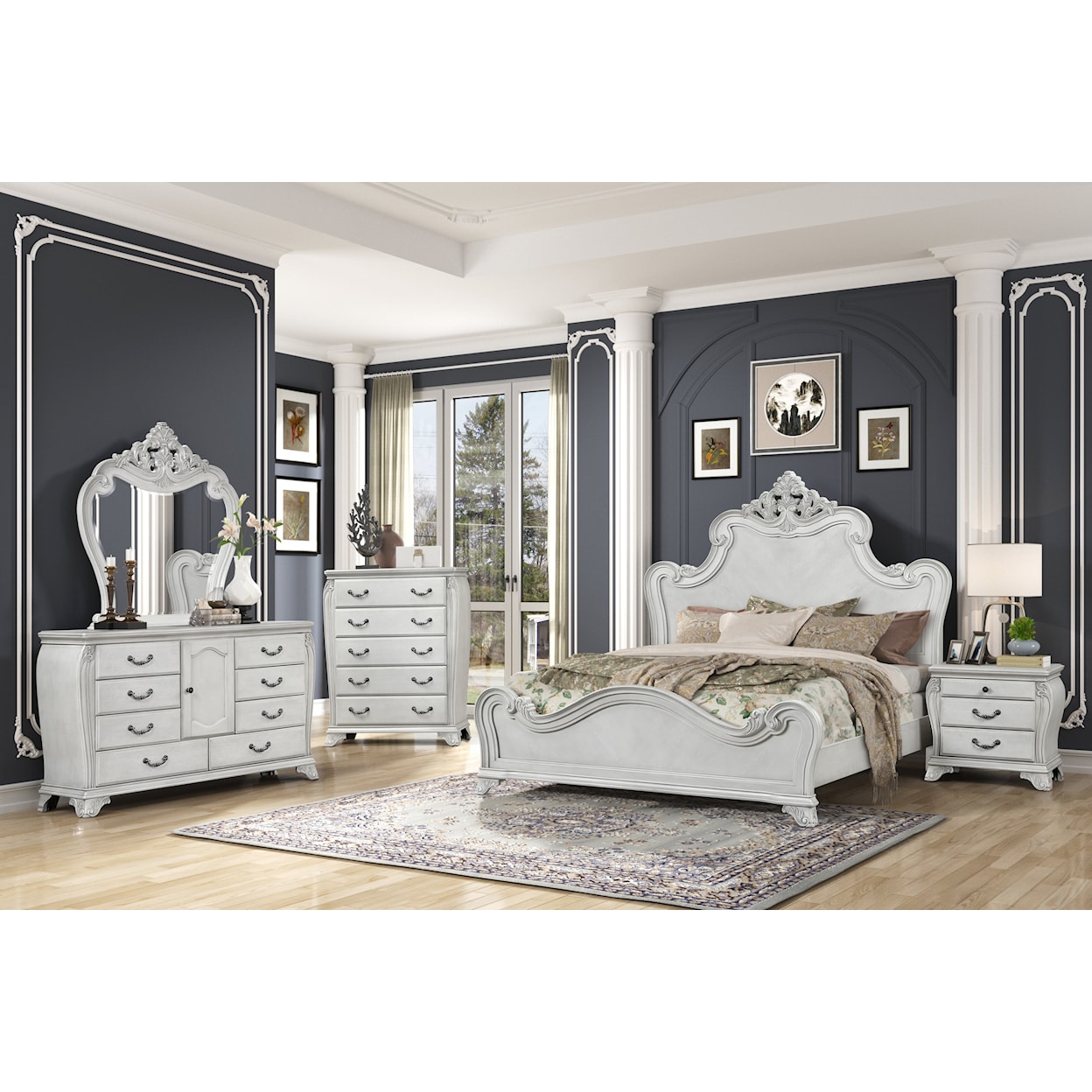 New Classic Cambria Hills 3-Piece Cal. King Arched Bedroom Set