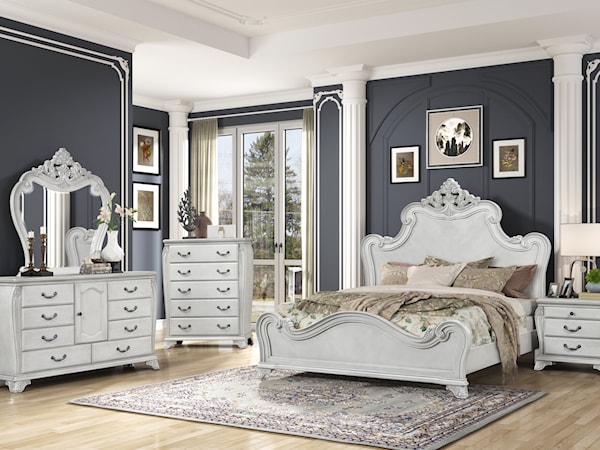 4-Piece King Arched Bedroom Set