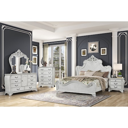 4-Piece Traditional California King Arched Bedroom Set
