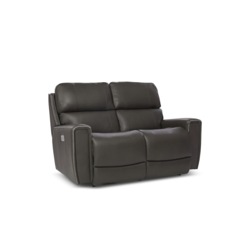 Contemporary Reclining Loveseat with Padded Track Arms