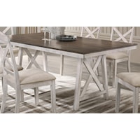 Farmhouse Dining Table with Rectangular Wood Top