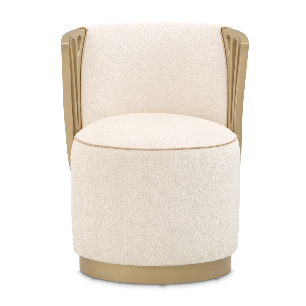 Upholstered Barrel-Back Vanity Chair