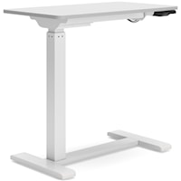 White Adjustable Height Home Office Side Desk