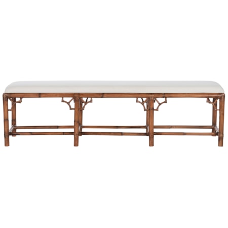 Chippendale Bamboo Bench - Brown