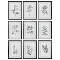 Farmhouse Florals Framed Prints, Set of 9