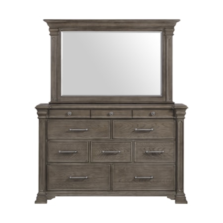 10-Drawer Bedroom Dresser with Mirror