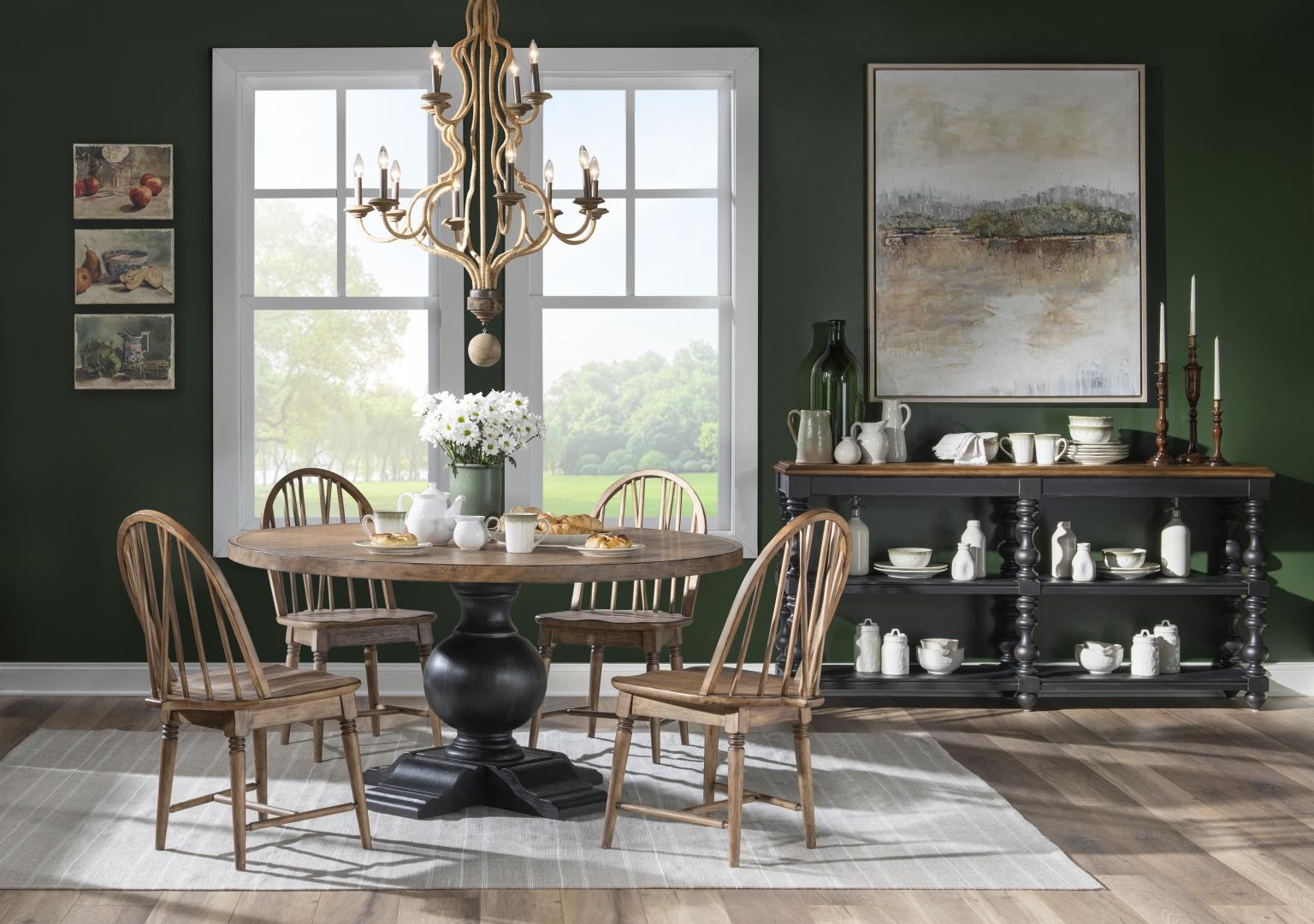 Legacy Classic Vintage Market Round Dining Table Complete