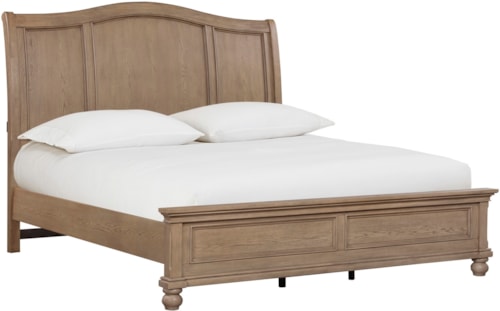 Traditional Queen Sleigh Bed with USB Headboard Ports