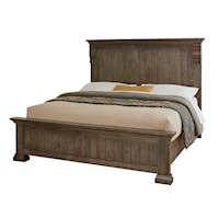 Rustic Solid Wood California King Panel Bed