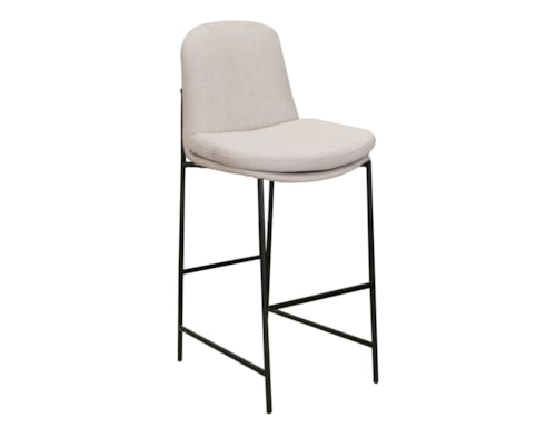 Casual Upholstered 30" High Barstool with Iron Frame