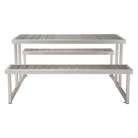 Cuomo Picnic Table Brushed Aluminum