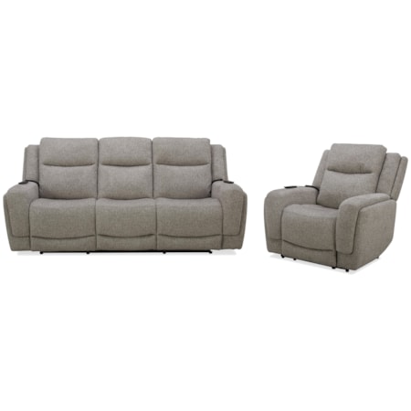 Power Reclining Sofa and Recliner Set