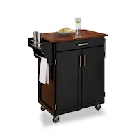 Traditional Kitchen Cart with Oak Top