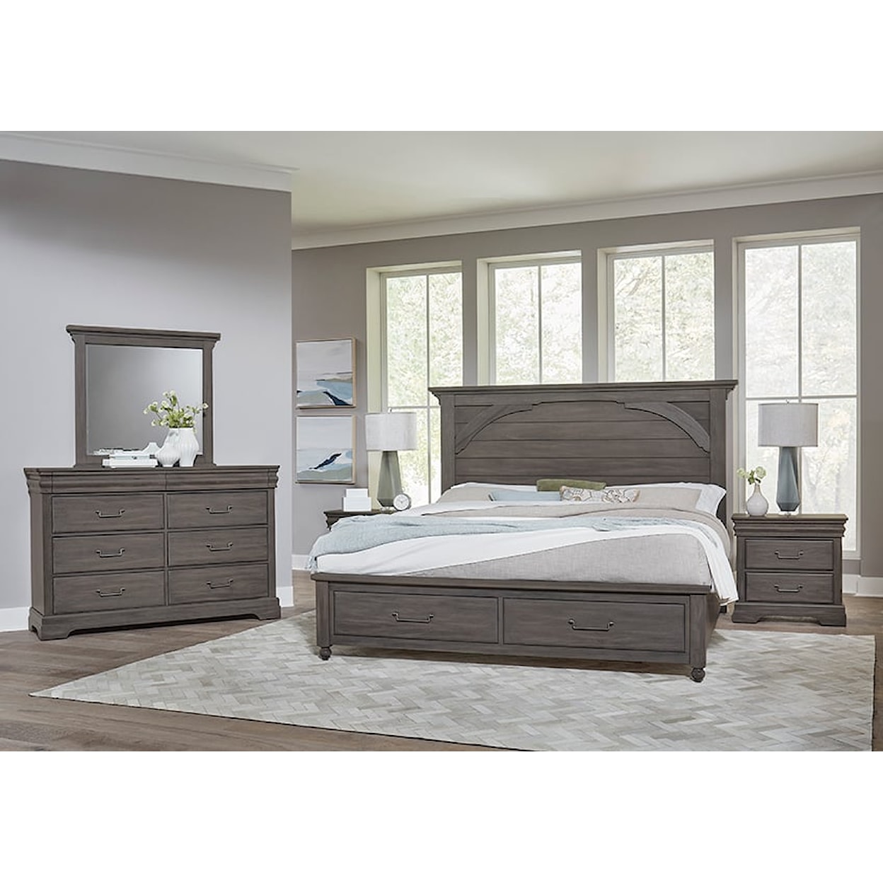 Vaughan Bassett Vista 5-Piece Mansion Storage Bedroom Set