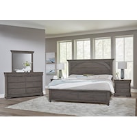 Transitional 5-Piece King Mansion Storage Bedroom Set - Grey