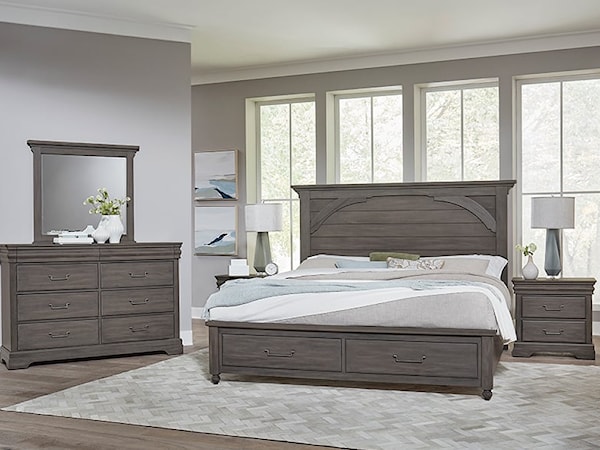 5-Piece Queen Mansion Storage Bedroom Set