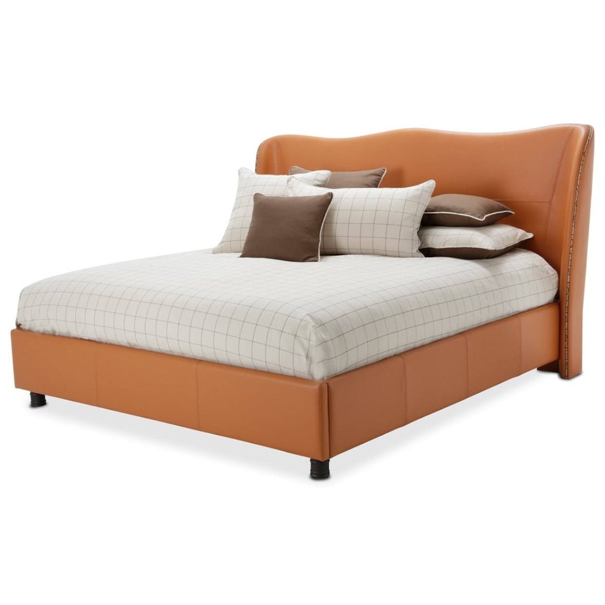 Michael Amini 21 Cosmopolitan Upholstered King Scalloped Bed