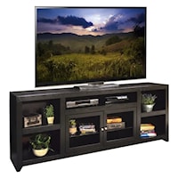 Transitional 85" TV Console with Glass Doors