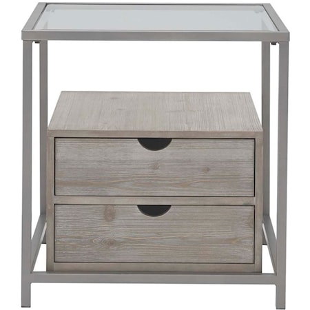 Transitional Two-Drawer End Table