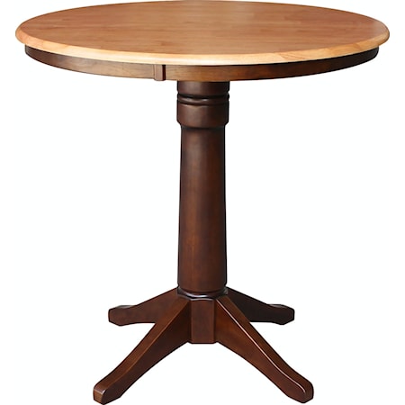 36'' Pedestal Table in Cinnamon / Espresso
