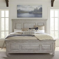 Farmhouse King Panel Bed with Crown Molding