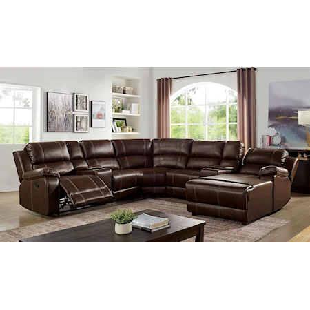 Transitional Sectional with Console 