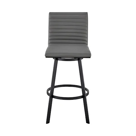 Contemporary Swivel Faux Leather Barstool