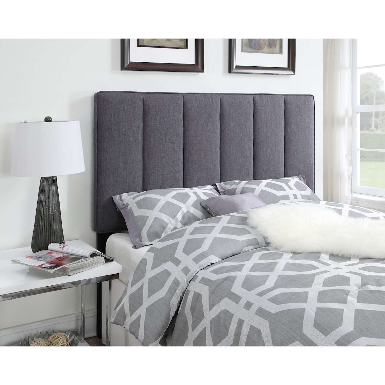 Accentrics Home Fashion Beds King Upholstered Headboard