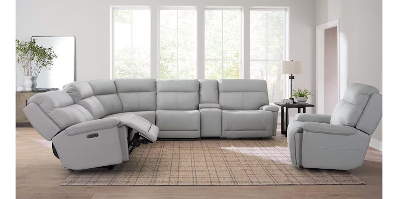 Bassett Club Level - Fletcher Transitional 6-Piece Power Sectional Sofa