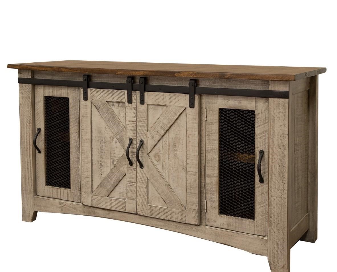 International Furniture Direct Pueblo 60" TV Stand with 4 Doors