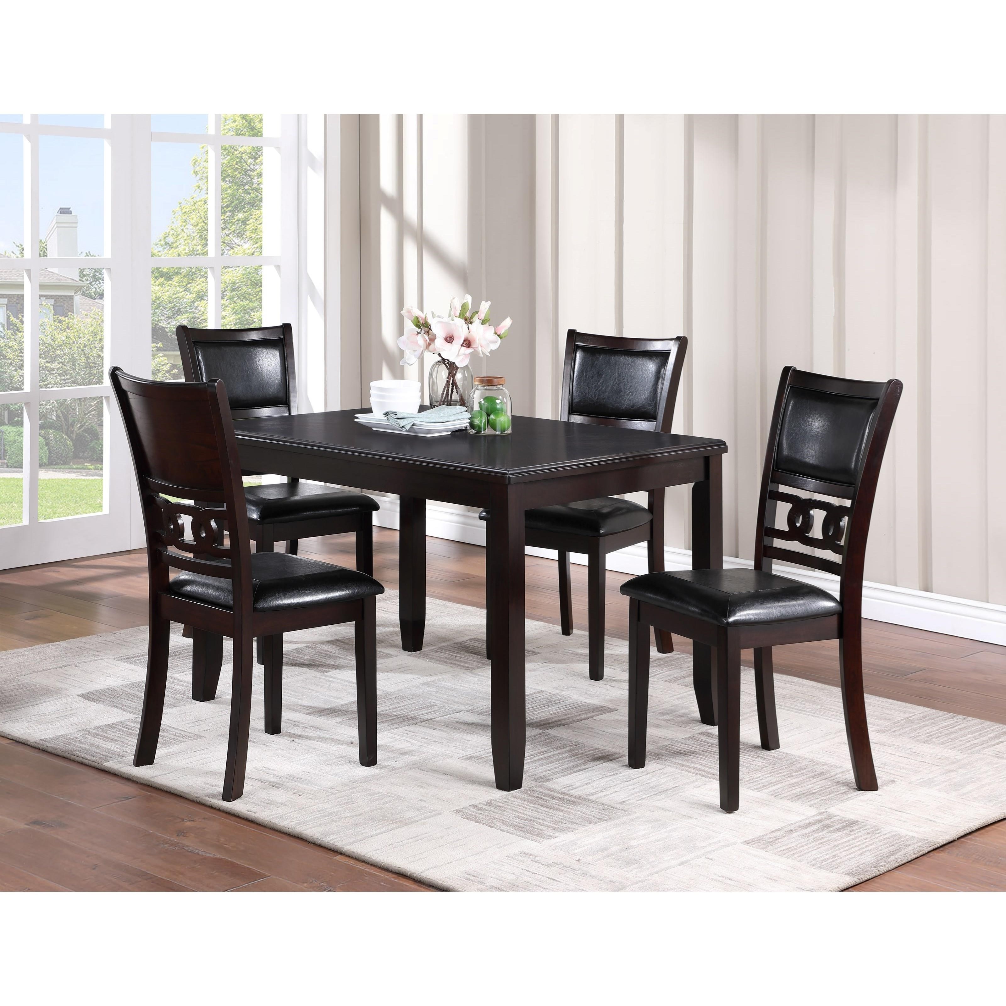 New Classic Gia D1701-160-EBY Contemporary 5-Piece Dining And Chair Set ...