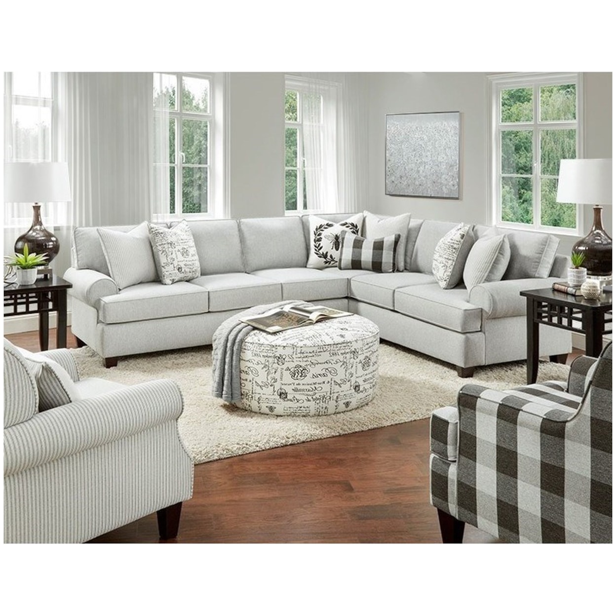 Fusion Furniture 39 DIZZY IRON 2-Piece Sectional